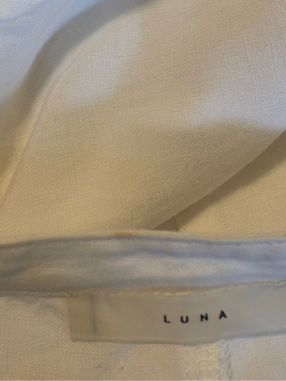 Linen Cream White Lightweight Blazer Blouse Top - Picture 6 of 6